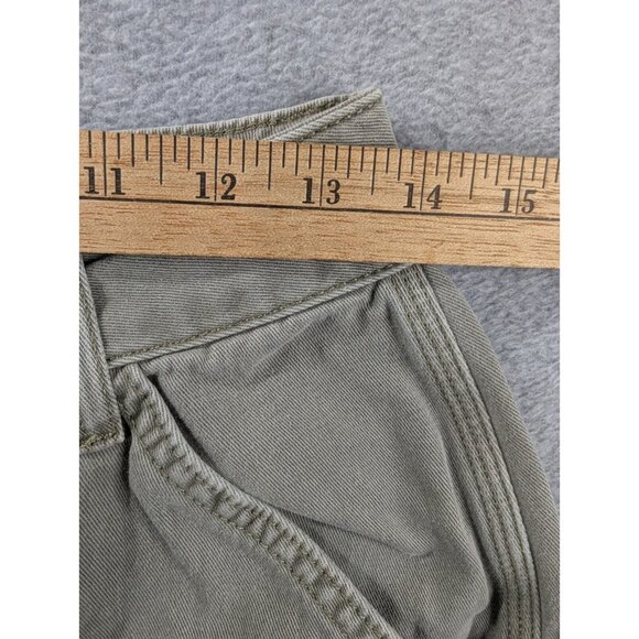 Asos Design Jeans Womens Size 4 Gren High Rise Wide Leg Raw Hem Cuff 100% Cotton - Picture 5 of 13